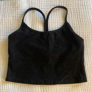 Beyond Yoga Spacedye Slim Racerback Cropped Tank Size Small Black Heather